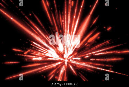 Shining une fantastique explosion radiale teinte rouge.Fractal art graphique Banque D'Images