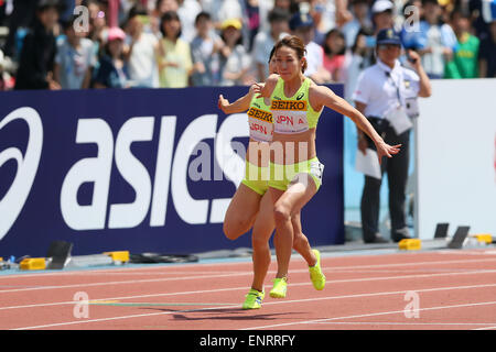 Kawasaki, Women's 4100mR à Todoroki Stadium, Kanagawa, Japon. 10 mai, 2015. Chisato Fukushima (JPN) Athlétisme : Championnats du Monde de Golden Grand Prix Seiko Défi à Kawasaki, Women's 4100mR à Todoroki Stadium, Kanagawa, Japon . Credit : YUTAKA/AFLO SPORT/Alamy Live News Banque D'Images