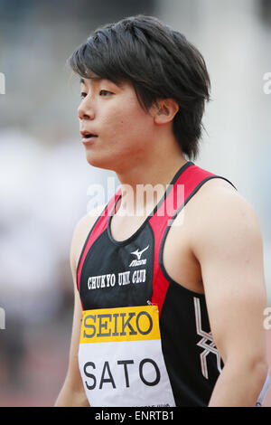 Kawasaki, le 100 m à Todoroki Stadium, Kanagawa, Japon. 10 mai, 2015. Keita Sato Athlétisme IAAF World Challenge : Seiko Golden Grand Prix à Kawasaki, le 100 m à Todoroki Stadium, Kanagawa, Japon . Credit : Yusuke Nakanishi/AFLO SPORT/Alamy Live News Banque D'Images