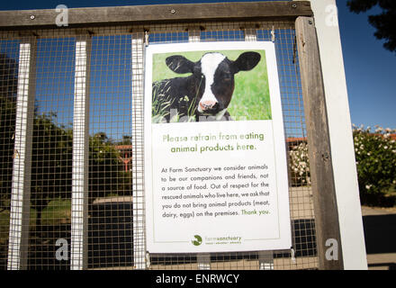 Farm Sanctuary, à Acton, en Californie. Une organisation de protection des animaux de ferme avec des sanctuaires à New York et en Californie. Banque D'Images