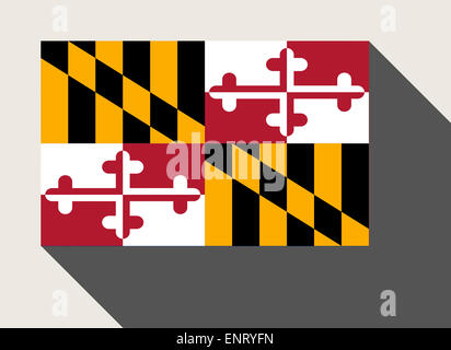 L'État américain du Maryland drapeau dans télévision web design style. Banque D'Images