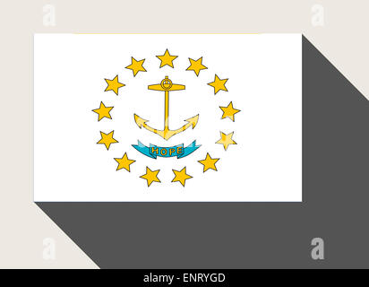 L'État américain du Rhode Island drapeau dans télévision web design style. Banque D'Images