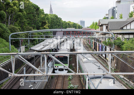 La station Harajuku JR,Shibuya-Ku,Tokyo,Japon Banque D'Images