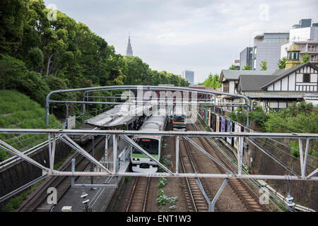 La station Harajuku JR,Shibuya-Ku,Tokyo,Japon Banque D'Images