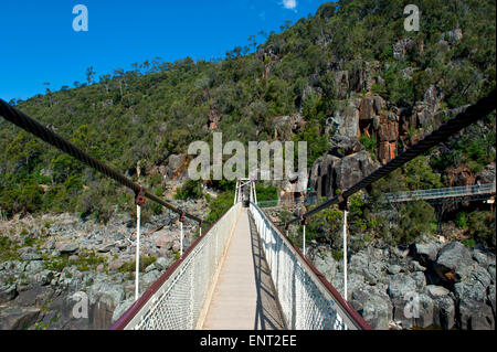 Pont suspendu au-dessus de la gorge Cataract, Launceston, Tasmanie, Australie Banque D'Images
