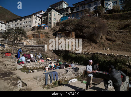 Namche Bazar, au Népal Banque D'Images