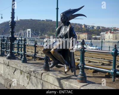 Statue en bronze de garçon Jester, Budapest, Hongrie Banque D'Images