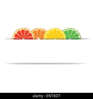 Les agrumes avec bannière papier Illustration de Vecteur