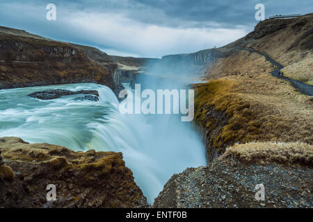 Cascade de Gullfoss, l'Islande Banque D'Images