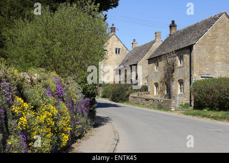 Cotswold cottages, Guiting Power, Cotswolds, Gloucestershire, Angleterre, Royaume-Uni, Europe Banque D'Images
