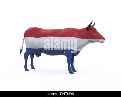 Netherland, vache 3d illustration isolé Banque D'Images