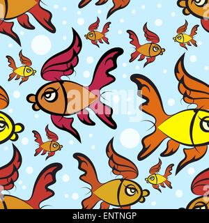 Cartoon couleur transparente motif poissons Illustration de Vecteur
