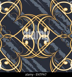 Modèle sans couture avec tourbillons dessiné dans un style vintage orné Illustration de Vecteur