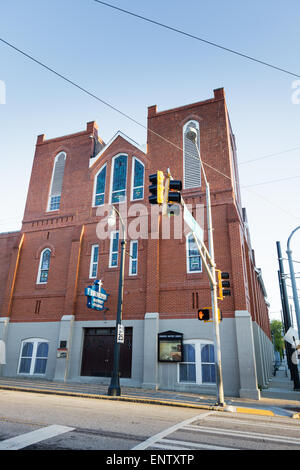 L'Ebenezer Baptist Church, paroisse de Martin Luther King, le quartier historique de quatrième, Atlanta, Georgia, USA Banque D'Images