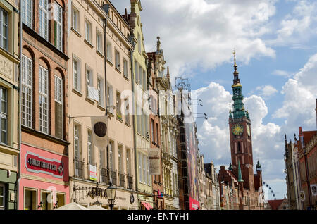 Vieille ville de ville principale de l'architecture gothique Renaissance Gdansk Pologne Banque D'Images