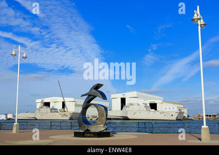 Sculpture du portail par Casey Downing, Cooper Riverside Park, Mobile, Alabama, États-Unis Banque D'Images