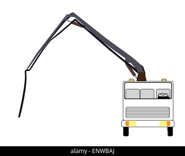 Pompe à béton de la machine. Vector Illustration. Illustration de Vecteur