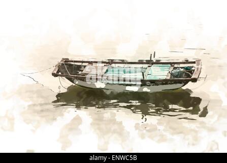 Bateaux dans Ha Long Bay Illustration de Vecteur