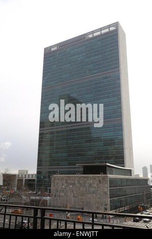 Siège de l'Organisation des Nations Unies. Bâtiment du Secrétariat. La ville de New York. Manhattan. United States. Banque D'Images