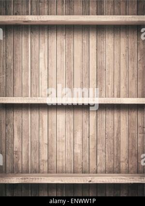 Vieilles planches en bois brun texture avec tablettes. Illustration de Vecteur