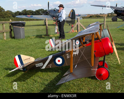 Maquette avion Sopwith Camel vintage à la Shuttleworth Collection,Bedfordshire, Royaume-Uni Banque D'Images