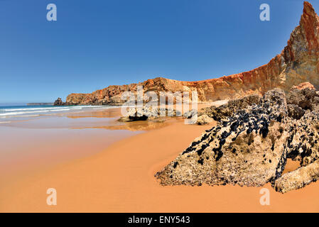 Le Portugal, l'Algarve : Plage paysage de Sagres Banque D'Images