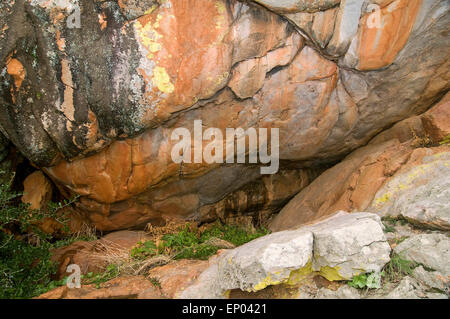 Formations rocheuses, quartzite métamorphique, paléozoïque, Ordovicien, Arroyo de San Servan, Badajoz, Estrémadure, Espagne, Union européenne Banque D'Images