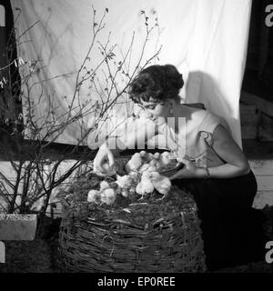 Margot Eskens Deutsche Schlagersängerin in einem à faire dans la région Oster-Special, Hambourg 1956. Schlager allemand singer Margot Eskens à un Moyen-Orient Banque D'Images