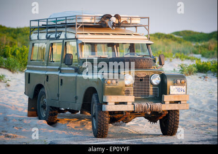 1966 série 2une Land Rover Safari Wagon Assateague Island National Seashore Banque D'Images