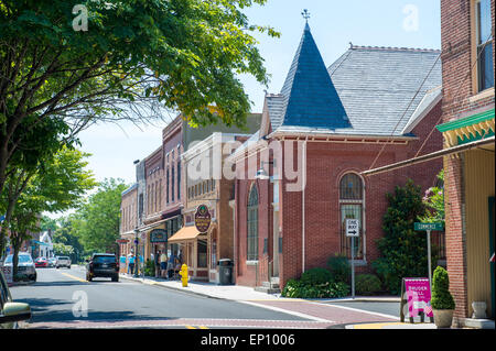 Scène du centre-ville de Berlin, Maryland, USA Banque D'Images