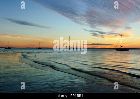 Coucher du soleil, Fraser Island, Queensland, Queensland, Australie Banque D'Images