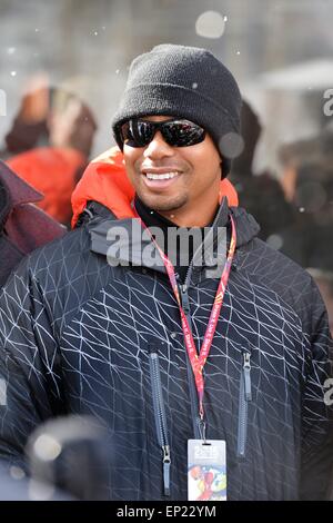 Beaver Creek, Colorado, USA. 06Th Feb 2015. Le golfeur américain Tiger Woods au Championnats du Monde FIS de Ski Alpin à Beaver Creek, Colorado, USA, 03 février 2015. Les Championnats du Monde du 02 février au 15 février. Photo : Frank May/photo de l'alliance/dpa/Alamy Live News Banque D'Images