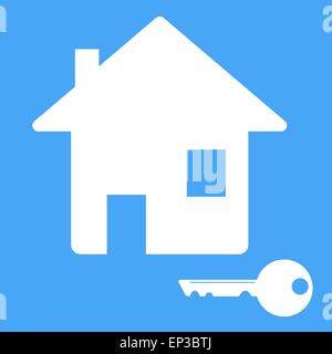 Maison de l'icône avec une clé. Vector illustration. Illustration de Vecteur