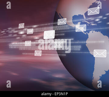 Symboles de message flottante par code binaire Banque D'Images