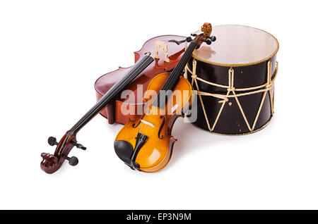 Un groupe d'instruments isolated on white Banque D'Images