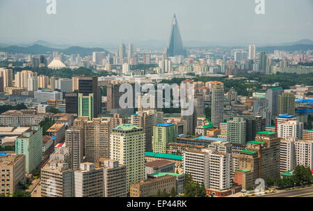 Le centre-ville de Pyongyang, Corée du Nord, Corée Banque D'Images