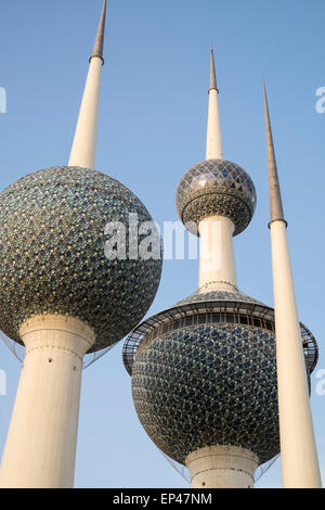 Détail de Kuwait Towers dans la ville de Koweït, Koweït. Banque D'Images
