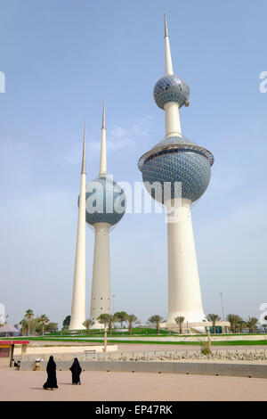 Kuwait Towers dans la ville de Koweït, Koweït. Banque D'Images