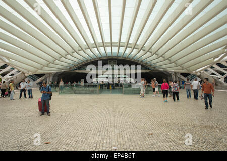 La station de métro Gare do Oriente au Parque das Nações, Lisbonne, Portugal. Banque D'Images