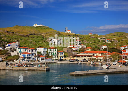 Le port pittoresque d''Agios Efstratios ('Ai Stratis'), l'île Nord Egée, Grèce. Banque D'Images