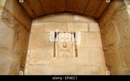 Détail architectural de basrelief représentant Jésus Christ Banque D'Images