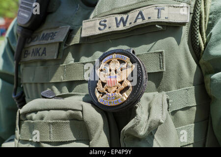 US Park Police officier SWAT en uniforme - Washington, DC USA Banque D'Images