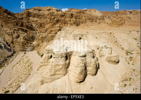 Les manuscrits de Qumran grotte en Israël où la mer morte ont été trouvés Banque D'Images