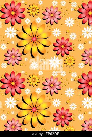 Arrière-plan transparent jaune doux avec des fleurs Illustration de Vecteur