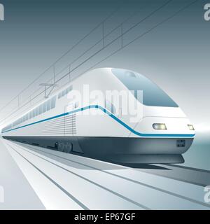 Train à grande vitesse moderne isolé sur fond. Vector illustration Illustration de Vecteur