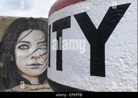 Street art at Trinity Buoy Wharf, London England uk Banque D'Images