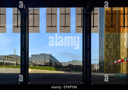 Commission européenne vu de la Cour de justice de l'Union européenne, à Kirchberg, Luxembourg Banque D'Images