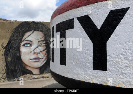 Street art at Trinity Buoy Wharf, London England uk Banque D'Images