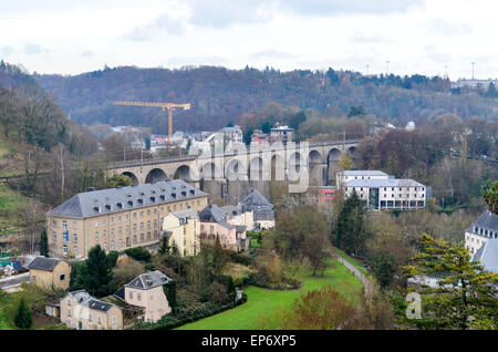 La ville de Luxembourg, la vallée de l'Alzette Banque D'Images