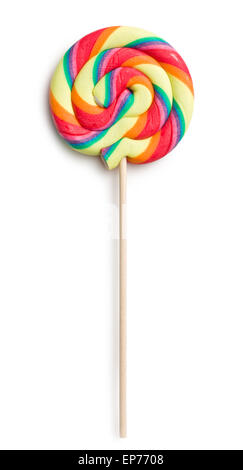 Lollipop swirl sur fond blanc Banque D'Images